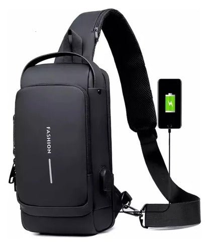 ❎BOLSO MANOS LIBRES❎ CON PUERTO USB IMPERMEABLE CLAVE DE SEGURIDAD 💰💰 OFERTA 2da unidad 🏋️‍♂️usalo en el gym  🚌 Seguridad en el transporte